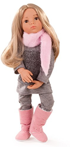 Götz 1466023 Happy Kidz Emily va au cinéma poupée - poupée Debout Multi-articulée de 50 cm de Haut avec Cheveux blonds, Yeux Marrons - Ensemble de 6 pièces