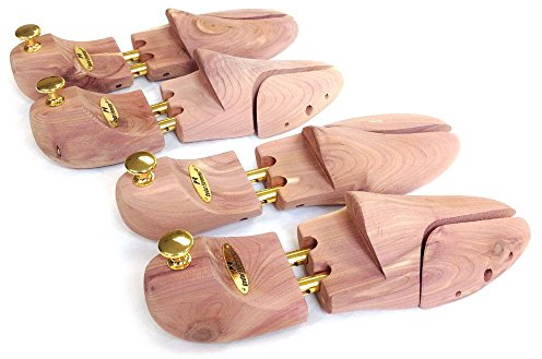 Cedar Elements - Schuhspanner aus aromatischem Zedernholz für Herren - Verstellbarer Schuhformer aus Zedernholz mit geteilter Zehenpartie - Schuhdehner - Schuhfaltenschutz (2 Paar) (XL)