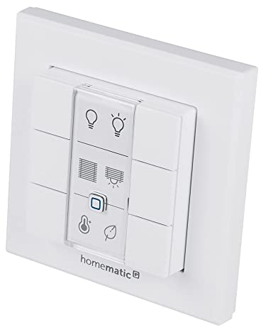 Homematic IP Smart Home Wandtaster – 6-fach, Wandschalter, sechs Tasten, Zubehör für Ihr Homematic IP Smart Home, universell einsetzbar, schaltet Aktoren und Thermostate, kabellos, 142308A0