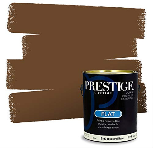 PRESTIGE Paints Exterior Paint and Primer In One, 1-Gallon, Flat, Comparable Match of Sherwin Williams* Sturdy Brown*