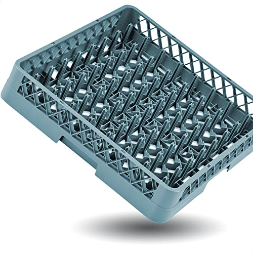 Gastronette Spülkorb Korb Tellerkorb 64 Finger Teller Gläser Tassen Tabletts für die Gastronomie Spülmaschine Spülmaschinenkorb Universal aus Kunststoff 50x50 cm grobmaschig stapelbar Tablettkorb