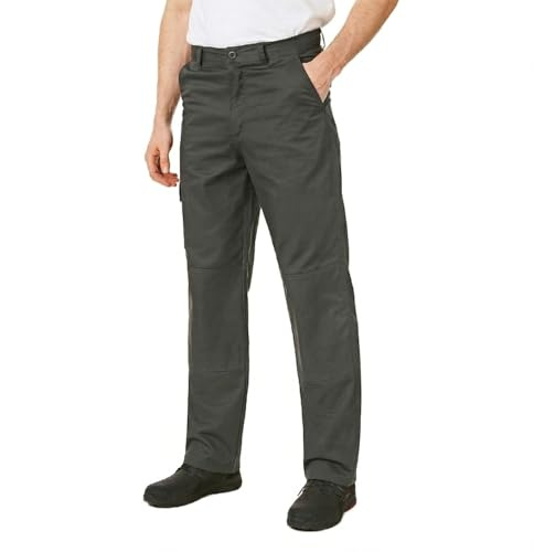Iron Mountain IMPNT100 Ropa de Trabajo para Hombre Heavy Duty Multi Pocket Rodillera Bolsillo Pantalones Cargo Pantalones, Gris, 32W/31L