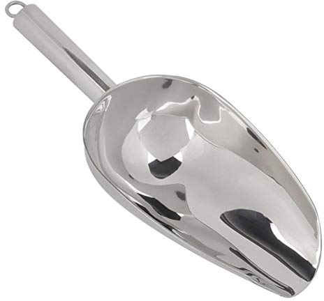 Edelstahl Schaufel - 340 ml Multifunktionale Futterschaufel, Mehlschaufel, Abwiegeschaufel für Bar, Eisportionierer für Kaffee, Bohnen, Getrocknete Obstschaufel