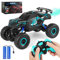 Herefun Ferngesteuertes Auto, 2.4GHz Offroad RC Auto, 4WD Ferngesteuerter Monstertruck mit LED Licht + Spray, Wiederaufladbar High Speed RC Truck, Geländewagen Auto für Kinder ab 4 5 6 7 8 9 10 Jahr