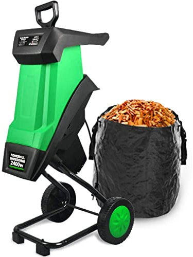 YHUEGH Broyeur Multifonctionnel de Branches de Feuilles, 2400w broyeur électrique Haute Puissance Outil de Jardin déchiqueteuse à Bois, Peut être cassé diamètre 4cm Branches
