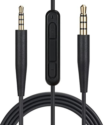 EARLA TEC Replacement Audio Cable Cord, Aux Wire 3.5mm to 2.5mm for Bose 700 QuietComfort QC45 QC35II QC35 QC25 OE2 Soundtrue Headphones with in line Mic Volume Control