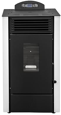 STUFE A PELLET ITALIA California 10 KW WiFi | Poêle à Granulés à Air Ventilé Efficacité 90% Chauffe 80m² Autonomie 20H Programmable Contrôle WiFi 5 Puissances Design Compact Garantie 24 Mois Blanc