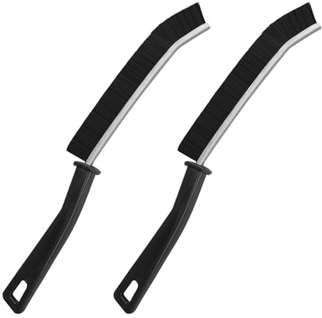2uds Cepillo para Limpieza de Grieta,Cepillo de Limpieza de Grietas de Cerdas Duras,Cepillo Juntas Limpieza Hogar,Cepillo de Limpieza de Huecos,para Azulejos de Baño de Cocina-Negro