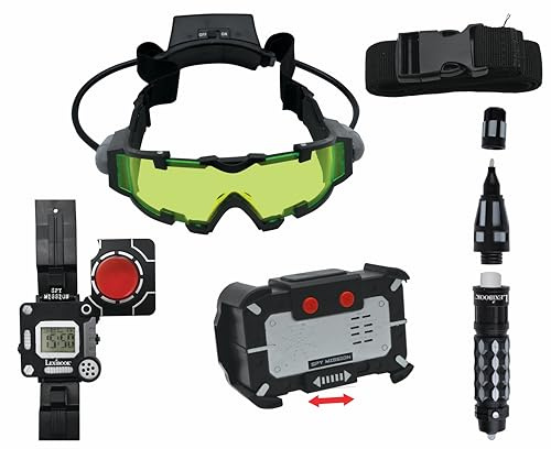 Lexibook, Spy Mission, Spionage-Komplettset (Stift mit unsichtbarer Tinte, Stimmveränderer, Nachtsichtbrille, Decoder-Uhr), Rollenspiel für Kinder, RPSPY10