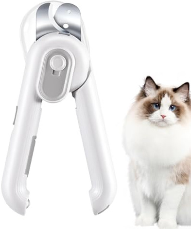 Cat Nail Clippers, LED Light Pet Nail Clippers, Dog Nail Grinder with Transparent Deflector, Claw Cutter for Small Puppies, Cat, Dog, Rabbits, Kittens, Birds