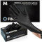 FINITEX Schwarz Einmalhandschuhe Nitril M，100stk，5.0g/stk，Einmal Handschuhe Nitril Einweg Puderfrei Latexfrei einweghandschuhe Lebensmittelqualität Reinigung Medizinische Untersuchung, 5mil