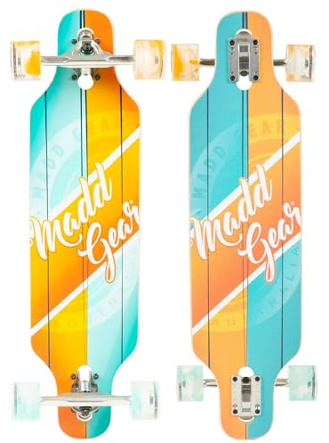 Monopatín Cruiser para adultos y adolescentes, cubierta ligera de arce de 31 pulgadas, ruedas lisas de 70 mm, longboard Madd Gear (Boardwalk)