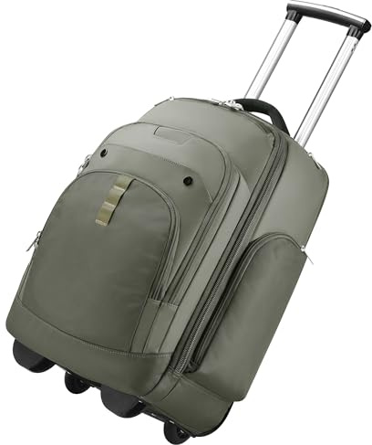 Heliar Rolling Backpack with Wheels | Wheeled Roller Backpack for Business & Travel, Adjustable 13-18 Inch Laptop Backpack with Laptop Compartment & Carry-On Design
