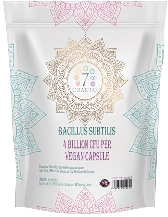 7C Bacillus Subtilis | 30 High Strength Probiotic Supplements - 4 Billion CFU Bacillus Subtilis per Capsule | Spore Probiotics | Non-GMO, Gluten & Allergen Free | Manufactured in The UK