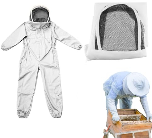 Équipement de costume d'abeille ventilé - Tenue à capuche respirante, uniforme d'apiculteur en coton Mélange | Kit d'équipement de vêtements de protection des vêtements de protection, couverture du co