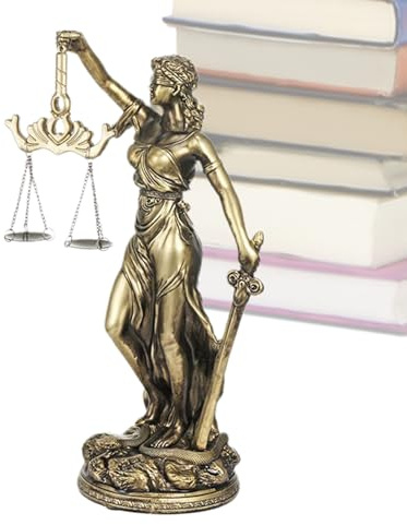 Genérico Estatuilla Dama Justicia Escritorio,Figurina Ornamental De Resina - Escultura para Escritorio,para Mesa De Noche Dormitorio Estudio Salón Oficina Librería Estantería Tocador