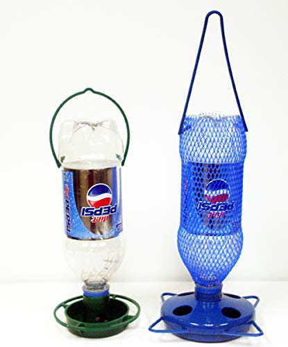 Gadjit Soda botella Starter Kit de alimentación para pájaros – -incluye 1 botella de Soda para colgar Feeder y así de riego 1. Sólo tiene que añadir 2 vacío botellas de soda, birdseed, y botella de agua, aves silvestres alimentación promover reutilización