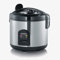 SEVERIN RK 2425 Cuociriso elettrico 3 L da 650 Watt, Cuoci riso antiaderente per preparazioni sane, Vaporiera elettrica facile da pulire con spie LED e accessori, Argento/nero