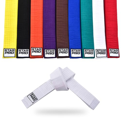 Starpro Martial Arts Grading Belt - 7 Stich Baumwolle - 9 Farben - Leichtes Design für Karate Judo Taekwondo Training und Wettkampf - 240cm 280cm 320cm