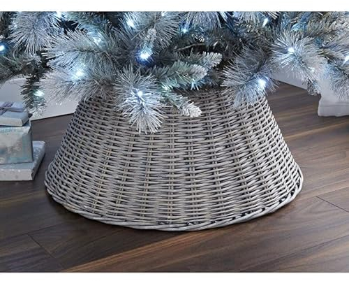 Dawsons Living Christmas Tree Skirt - Wicker Christmas Tree Trunk Basket Guard - Ideal for Trees 7ft and Below (57cm)