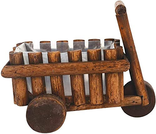 zaizai Jardinera De Jardín De Flores, Jardinera De Carretilla, Carro De Madera Maciza, Mesa De Recepción, Maceta De Decoración del Hogar, Decoración De Jardín