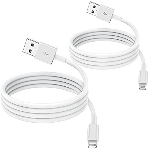Paquete de 2 Cables de Cargador de iPhone con certificación MFi de Apple de 1 m, Cable de Apple Lightning a USB de 1 Metro para iPhone 11 / 11Pro / 11Max / X/XS/XR/XS MAX / 8/7/6 / iPad 5S / SE
