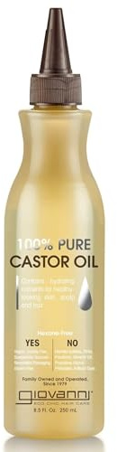 GIOVANNI Smoothing Castor Oil - 100% Pure, All Hair Types, Naturally Nourish Skin, Moisturize Hair & Scalp, Reduces Frizz & Helps Rebond Split Ends - 8.5 oz