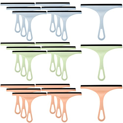 Yinder 21 Pcs Small Squeegee for Shower Glass Door 8.7 Silicone Shower Glass Window Cleaner Bathroom Squeegee for Car Windshield Window Mirror Art Class Group Craft(Colorful)