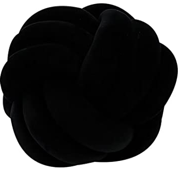 knotenkissen, Kissen Knoten, Knot Kopfkissen, Kissen Rund, Decorative Cushion, Zierkissen Knoten für Sofa, Bett, Wohnzimmer, schwarz, 20cm