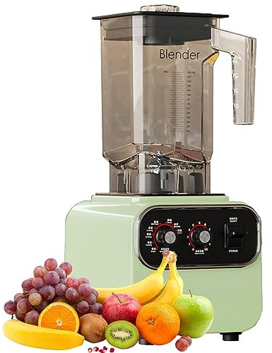 Licuadora Comercial - Licuadora De Mostrador 2L 1600 Watts - Licuadora Profesional De Alto Rendimiento Y Alta Potencia Y Procesador De Alimentos For Batidos (Color : Green, Size : 220V)