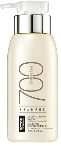 Biotop Professional Haar-Shampoo mit Keratin 700 + Grünkohl – repariert geschädigtes Haar, reich an Vitamin A, C und K, bekämpft Frizz und Rötungen
