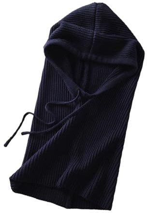 Guangcailun Gestrickter Kapuzenschal für den Winter. Bleiben Sie bei kühlem Wetter gemütlich und stilvoll. Weiblicher gestrickter Kapuzenschal. Gestrickte Kapuzenmütze, Dunkelblau