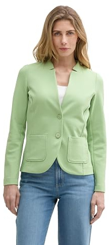 TOM TAILOR Blazer Basique Ottoman pour Femme avec Poches, 37116 - True Green, M