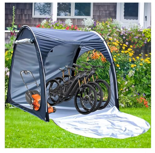 HUYHSD La Tenda da Bici può Essere Impiombata Capannone per Bici per 2/3/4/5 Biciclette Copribici Impermeabile per Esterni,Nero