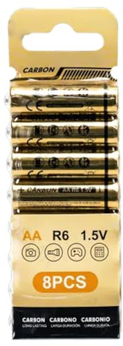 Lot de 8 Piles AA en Carbone-Zinc 1,5 V, idéales pour appareils électroniques, Jouets et télécommandes.
