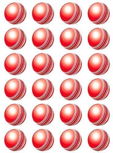 24 x Cricket Ball Edible Wafer or Icing Cupcake Toppers Fun Sports Party Cake Decorations Perfect For Brownies Cookies Muffins & More! (Premium Icing Sheet)