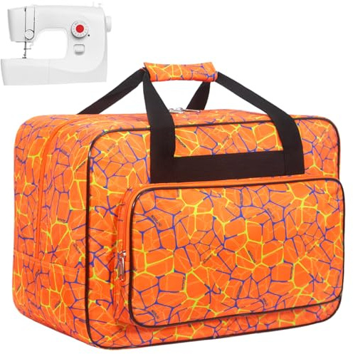 Haroranax Étui de transport pour machine à coudre - Sac fourre-tout universel avec poches et poignées - Convient à la plupart des machines à coudre Singer, Brother, Janome (orange)