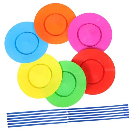 ERINGOGO 6pezzi Pannelli Rotanti Colorati Per Giocolieri Con Bastoni Per Performance Di Circo Attrezzi Acrobatici Per Spettacoli e Feste