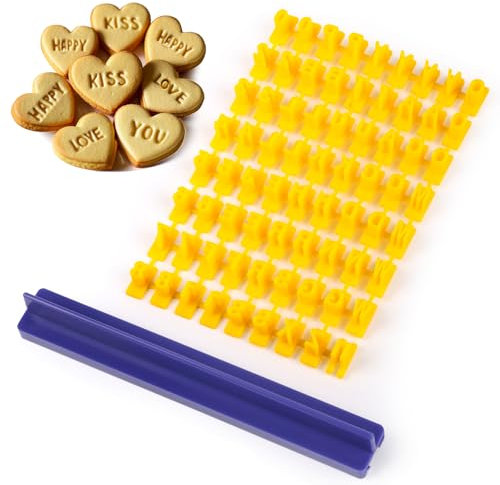 Keksstempel,Symbol Buchstaben Ausstecher für Fondant,Alphabet Keksform mit Befestigungswerkzeugen,Plätzchen Ausstecher Ausstechformen,für Cookie Kuchen Fondant