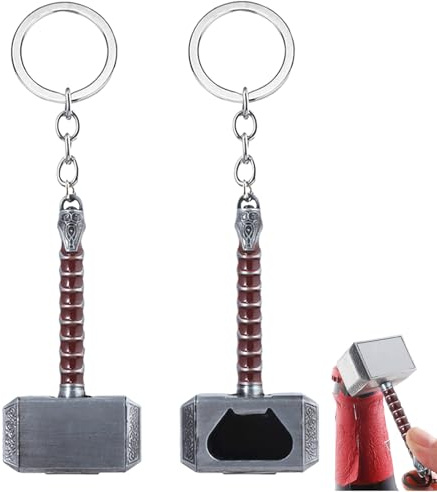 Keychain Keyring Hammer Merchandise Bottle Opener Keychain Creative 3D Bottle Opener for Home Bar Party BBQ - Brown