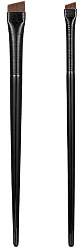 Pincel para cejas en ángulo, 2 pinceles portátiles para delineador de ojos, cerdas suaves reutilizables para maquillaje, mujeres y niñas