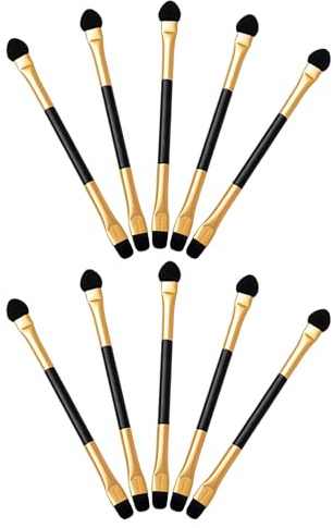 ERINGOGO 50 Pinceles de Sombra de Ojos de Doble Cabezal, Brochas de Maquillaje Profesional para Difuminar y Aplicar Cerdas Suaves, Set Compacto de Pinceles para Ojos, Adecuado