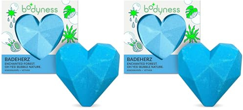 CRAZE BODYNESS Neon Heart Bath Bomb - bomba da bagno a forma di cuore, pallina da bagno per la cura e il relax della pelle con olio di cocco e aroma, 120g (Confezione da 2)