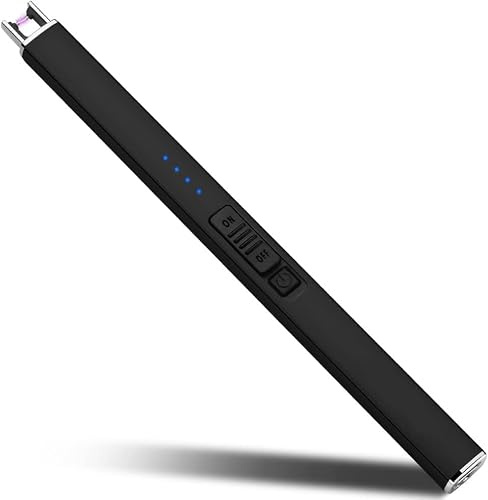 Accendino elettrico ad arco elettrico, antivento, senza fiamma, USB, ricaricabile, con serratura di sicurezza per candele, barbecue, campeggio