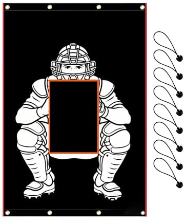 Baseball Backstop With Strike Zone – Oxford Cloth 122x183cm | Batting Cage Target Catcher Net, Softball Backdrop Net Saver, Hitting Practice Training Screen | For Practice Training Use