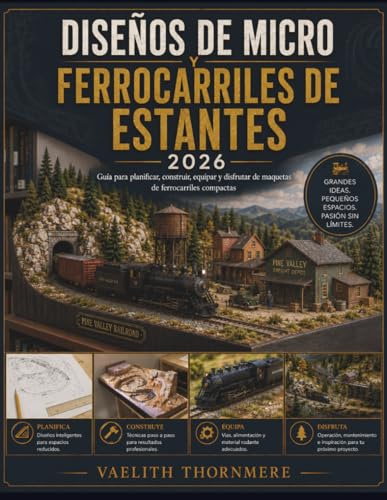 DISEÑOS DE MICRO Y FERROCARRILES DE ESTANTES: Guía para planificar, construir, equipar y disfrutar de maquetas de ferrocarriles compactas
