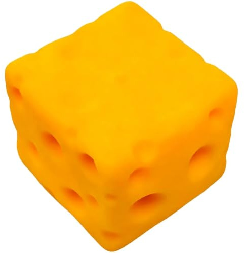 Soft Cheese - Large Stress-Relieving Cheese Item, Squishy Cube Sensory Soothing Prop, Stress Release, 10 cm