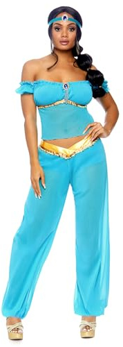 LEG AVENUE 83857-3 Tlg. Arabian Beauty Kostüm Set, Größe M (Türkis), Damen Karneval Kostüm Fasching
