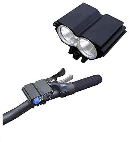 Edm Grupo 36077 Linterna Recargable de Cabeza y Bicicleta con 2 Super Led Cree Xml T6 Cargador y Batería Incluida, Negro