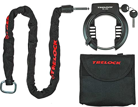 Trelock RS 430 Fahrrad Rahmenschloss + Anschlusskette ZR355 + Tasche 100 cm